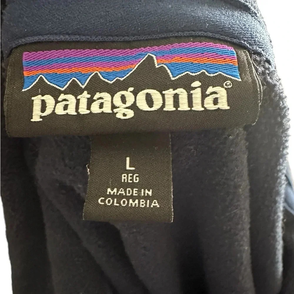 Patagonia Sweater Fleece Women Large Pullover Navy Blue 1/4 Zip - Picture 4 of 6